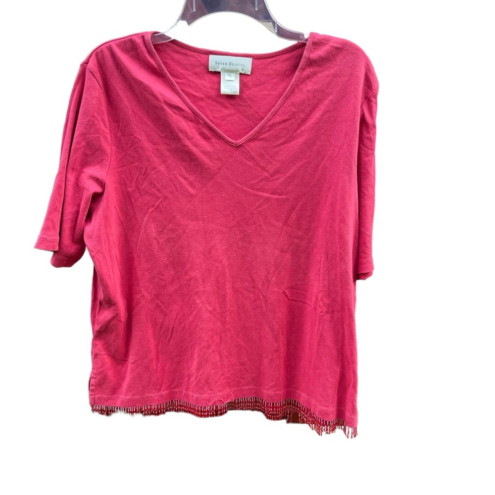 Susan Bristol Woman’s XL Coral Pullover V Neck Top